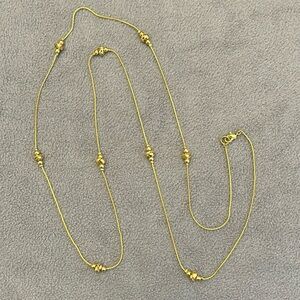 Goldtone Necklace with Love Knots and Beads, 22”